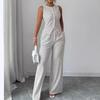 1116 New Striped Vest Long Pants Set, Summer Women's Casual Wear, Elegant Commuter Two-Piece Set