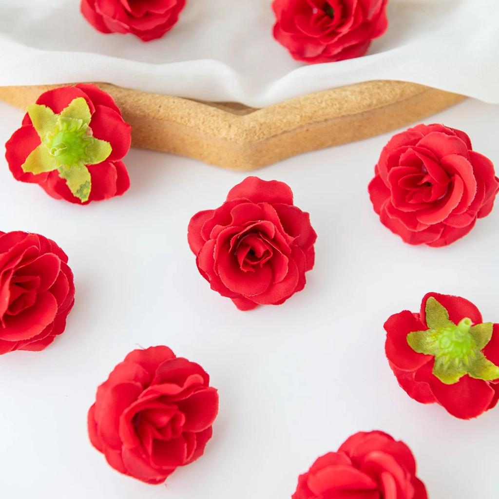 40/80pcs Artificial Flower Silk Rose Tea Bud Outdoor YardGarden arch Wreath Wedding Festival Home Decorat Festival Diy Gift Box