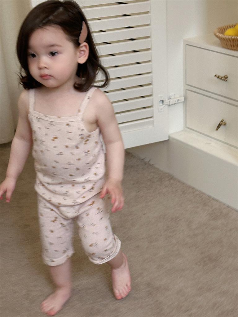Adorable Summer Baby Dress Set Lightweight Sleeveless Floral Outfit For Girls
