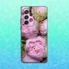 Pink Purple Peony Elegant Phone Case For Samsung S25,S24,S23,S22,S21,S20,S10,Ultra,Plus,Lite,FE,Soft Silicone Black Cover