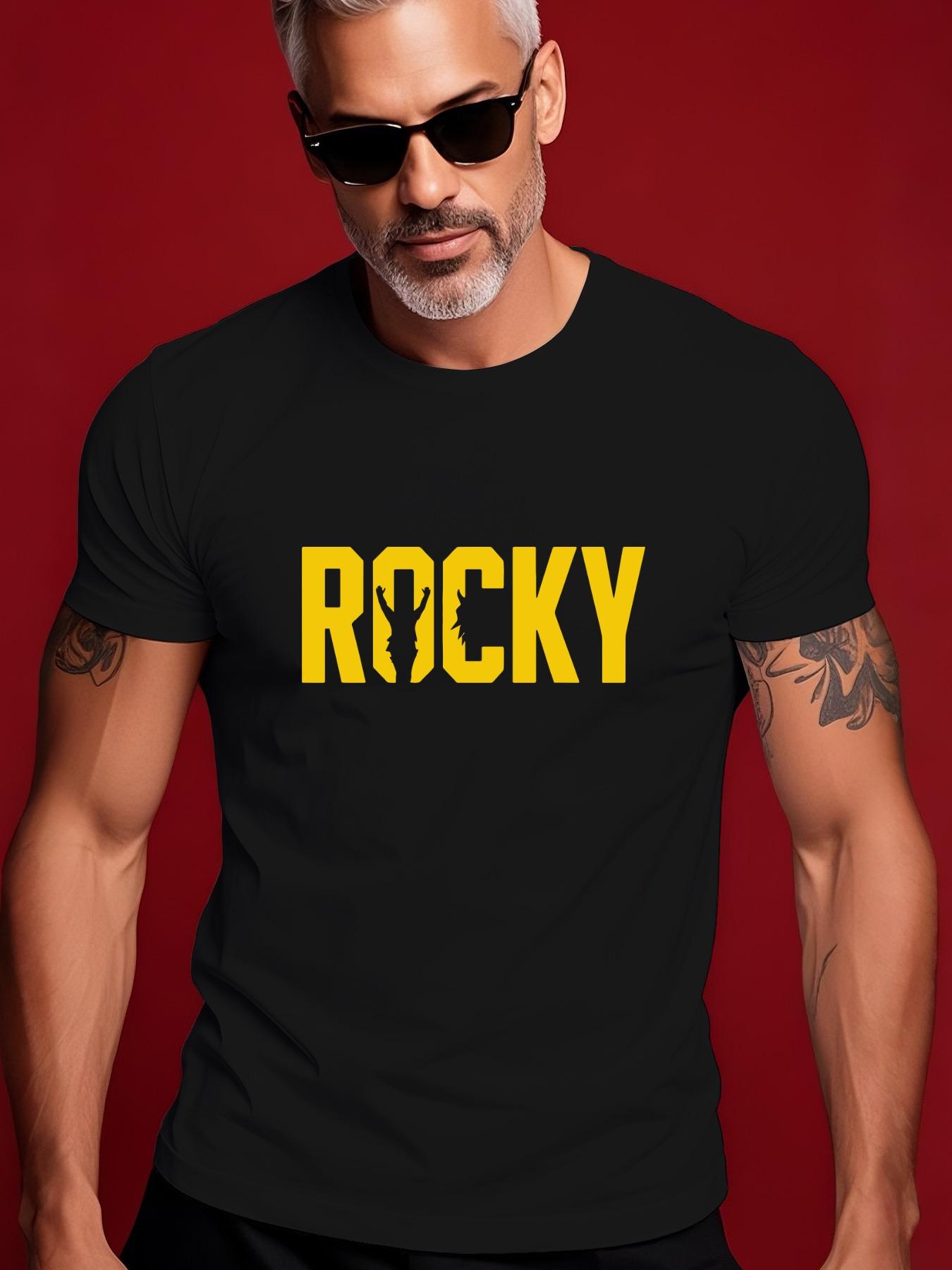 ROCKY Graphic Casual Tshirt - Summer Short Sleeve Round N... M