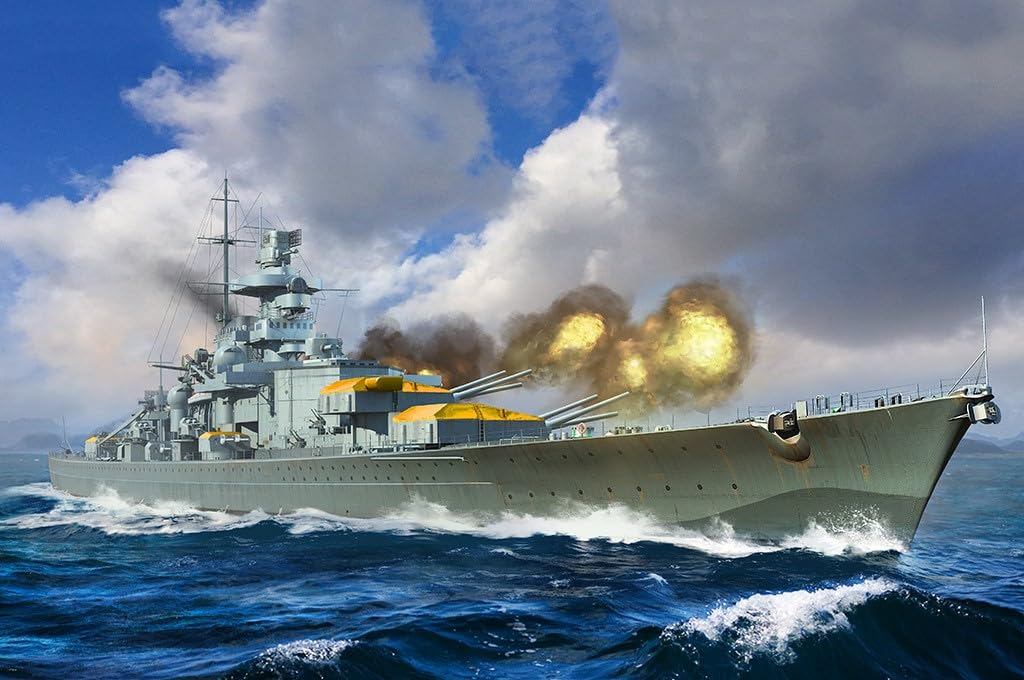 Trumpeter 1/700 German Navy Battleship Gneisenau Plastic Model 06736 Molded Color