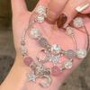 1 Piece of Glass Bead Bracelet, Female Bracelet, Best Friend Bracelet, Star Moon Set Imitation Zircon Pendant Bracelet - A Gift for Best Friends