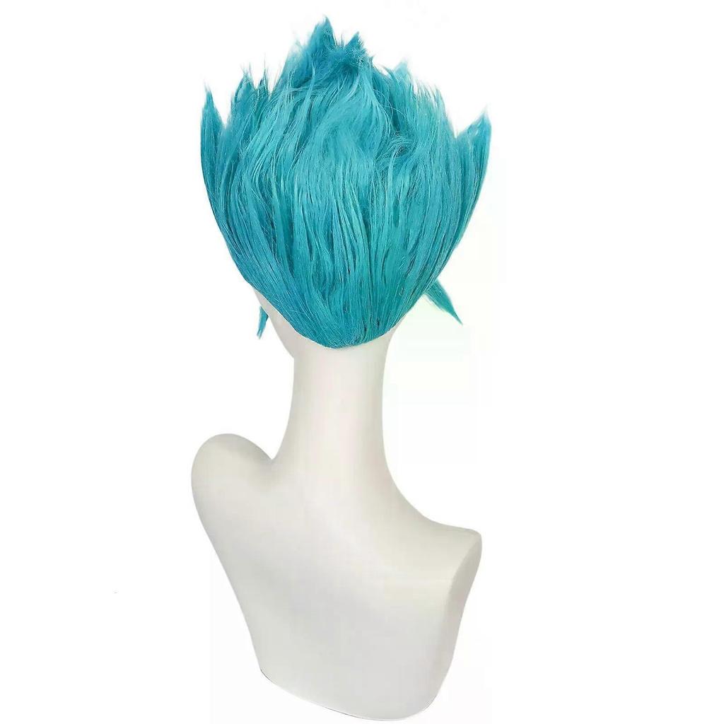 unique 8Inch Synthetic Short Blue Adults Prince's wig Cosplay Wig for Halloween Thanksgiving Day Christmas