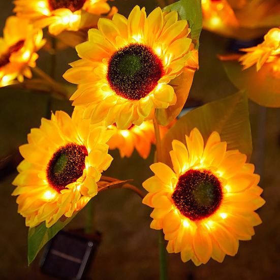 Solar Sunflower Light LED Garden Artificial Flower Light with 36956 Sunflowers Outdoor Waterproof Stake Light for Backyard Flower Bed