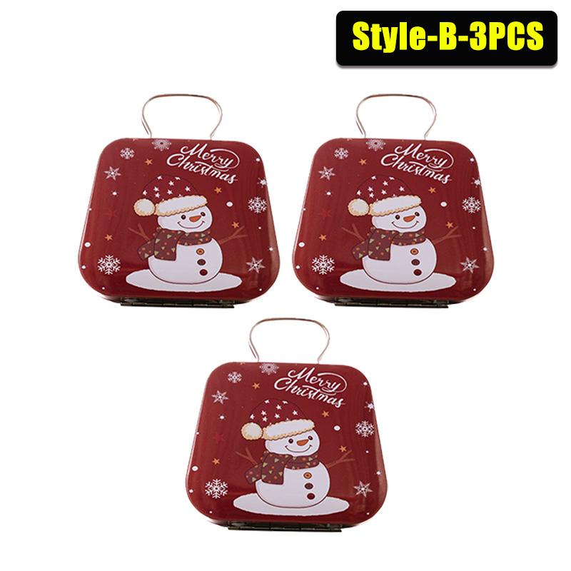 1-20PCS Tinplate Handbag Candy Box Children's Gifts Small Tin Box Mini Handbag Christmas Decoration Supplies Christmas Candy Box
