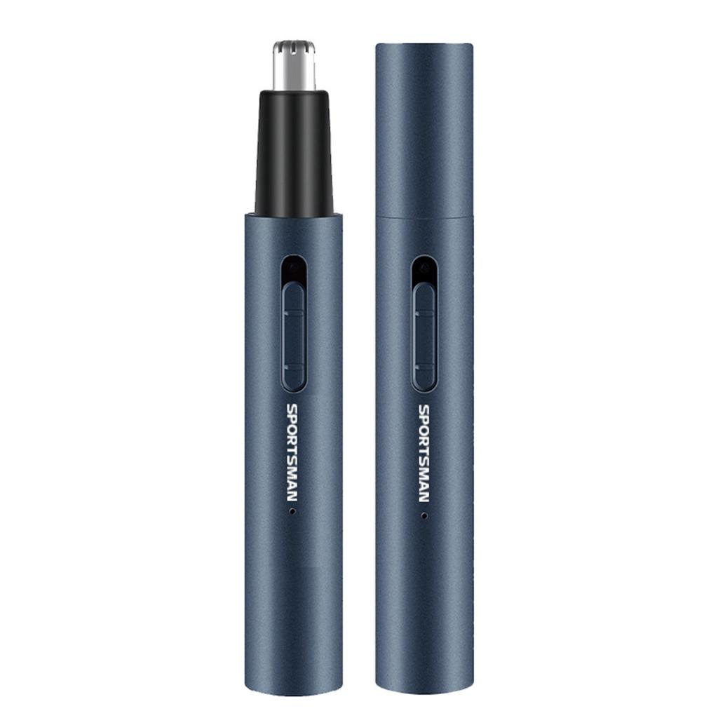 Electric Nose Hair Trimmer Aluminum Tube Body Arched Cutter Head USB Rechargeable with Eyebrow