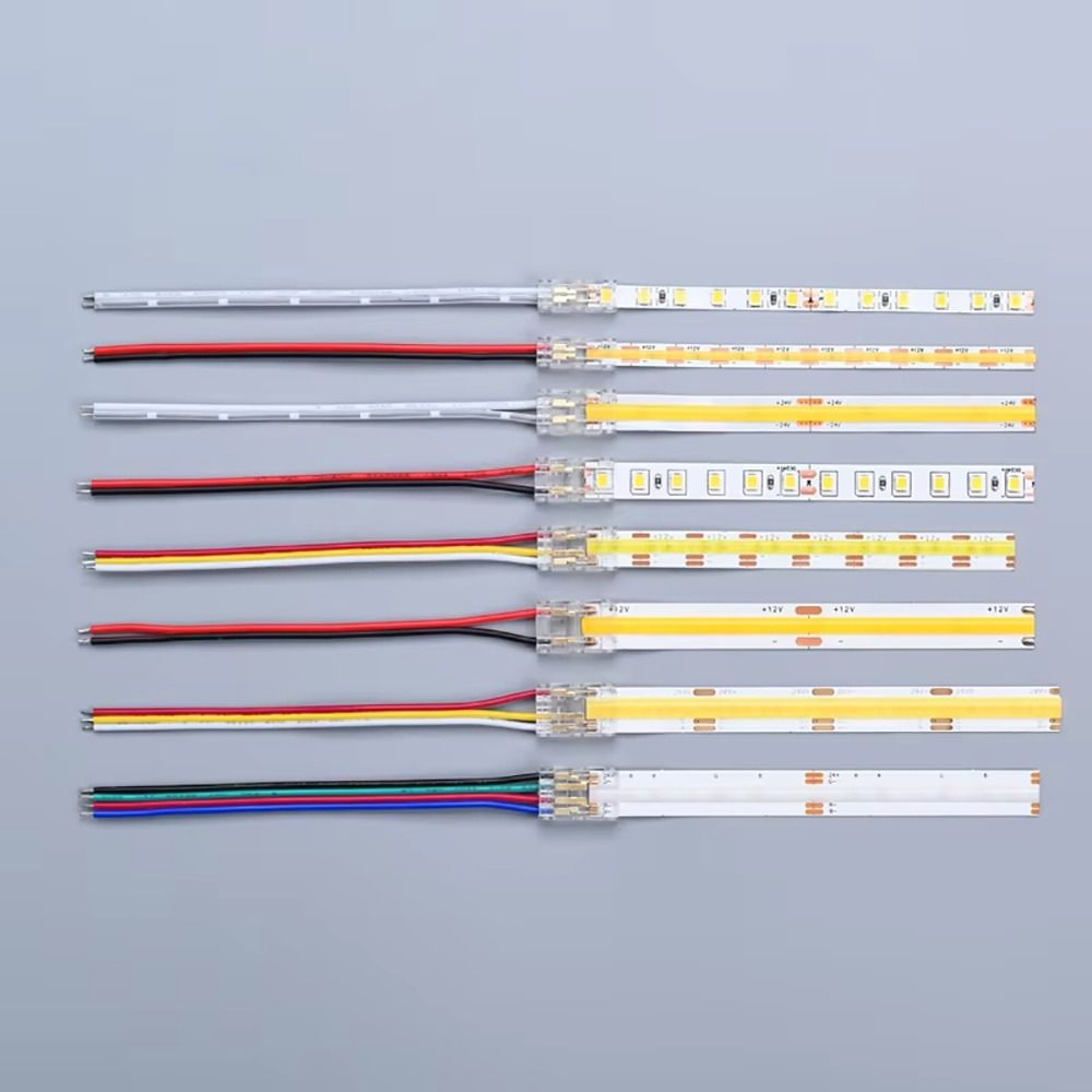 5Pcs/Set 2/3 Pin COB LED Wire Connector 8/10mm LED Strip Connectors  FCOB RGB CCT LED Strip Lights