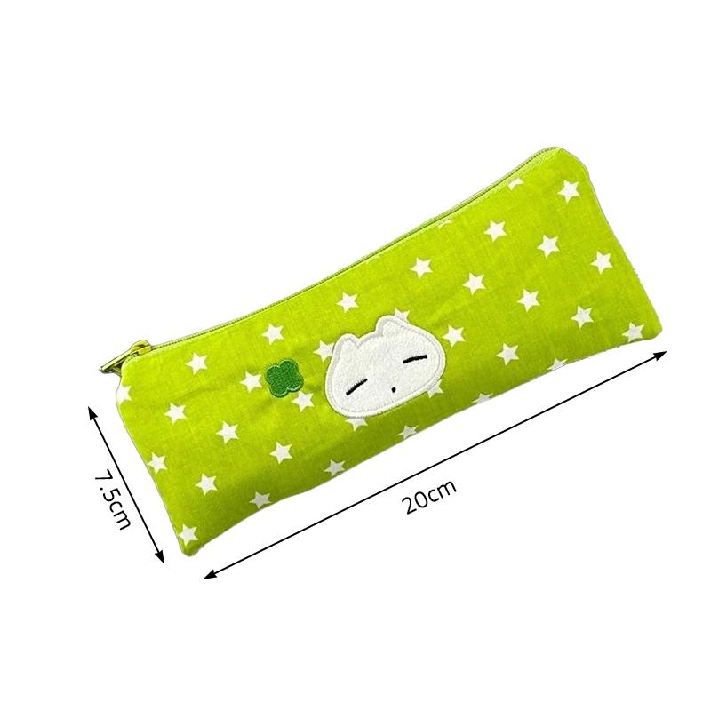 

1pc Cute Stars Pencil Case School Student Pen Bag Cartoon Case Mesh Multilayer Pencil Container Multifunctional Stationery Bag зелёный