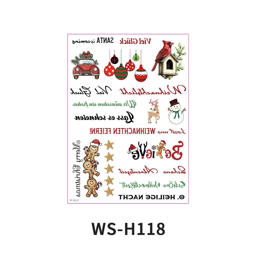 Creative Christmas Candle Stickers Christmas Tattoo Stickers Party Holiday Party Decoration Candle Window Stickers Gift for Home