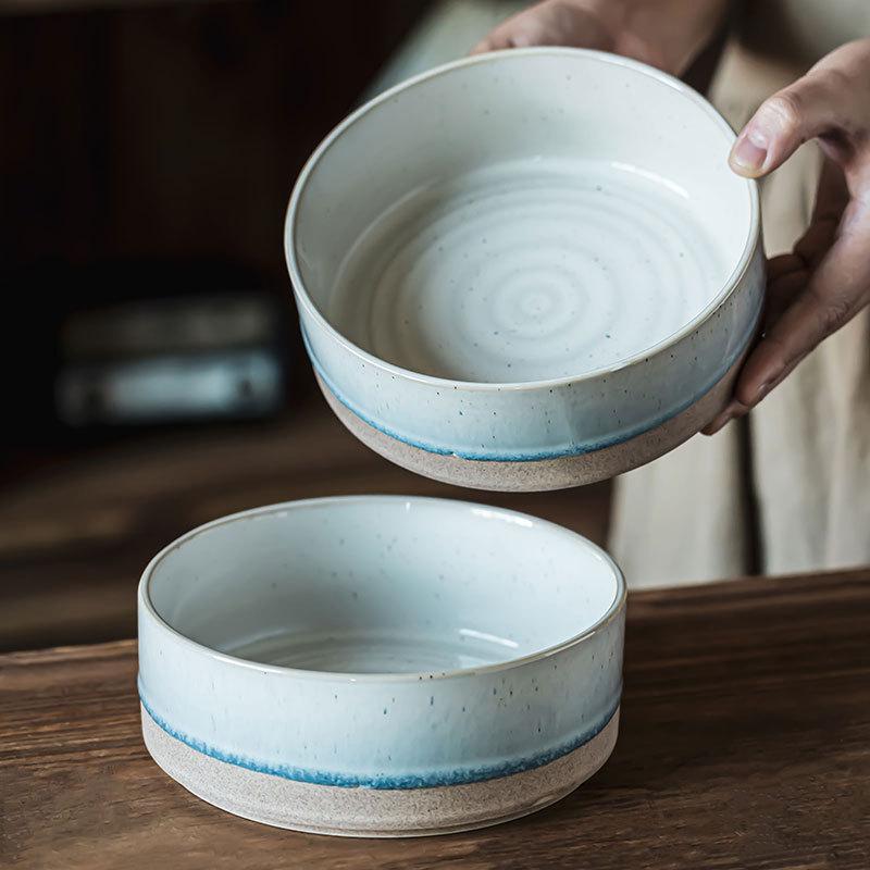 High-Value Dessert Bowl Ceramic Straight Bowl Breakfast Bowl Niche Household Dish Bowl Tableware Bowl Soup Bowl Fruit Salad Bowl