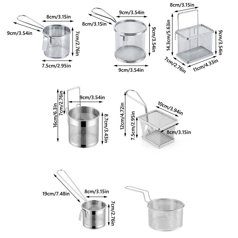 with Hook&Handle Hangable Colander Silver Hotpot Strainer Mesh New Deep Frying Basket  Kitchen