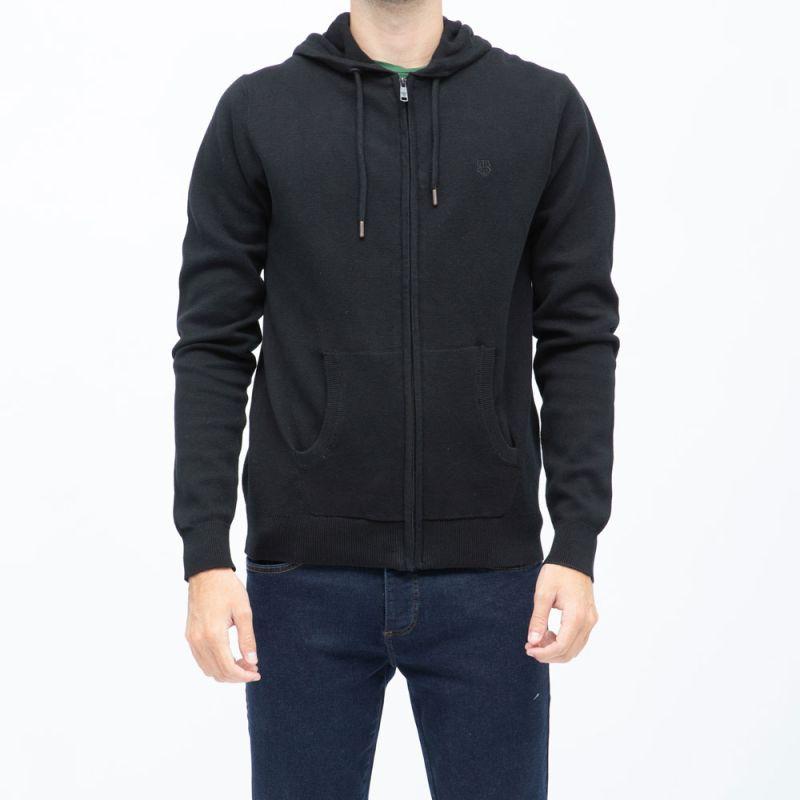 

Мужской хлопковый жилет с капюшоном на молнии BILL TORNADE чёрный