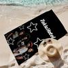 T-Tokio Hotel Band Foto Sternenprint Strandtuch Mikrofaser Weich Schnelltrocknend Schwarz-Weiß Emo Rock Badetuch Für Fans Schwimmen