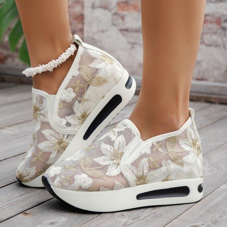 Casual Single Shoes Wedge Heel Mesh Breathable Shoes Summer Foot Cover Shoes