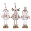 Telescopic Christmas Snowman and Knitted Reindeer Ornaments for Holiday Window Displays