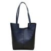 Women'S Bag Wind Leather Women'S Bag Black Cowhide Shoulder Tote Bag Casual Shopping Bag