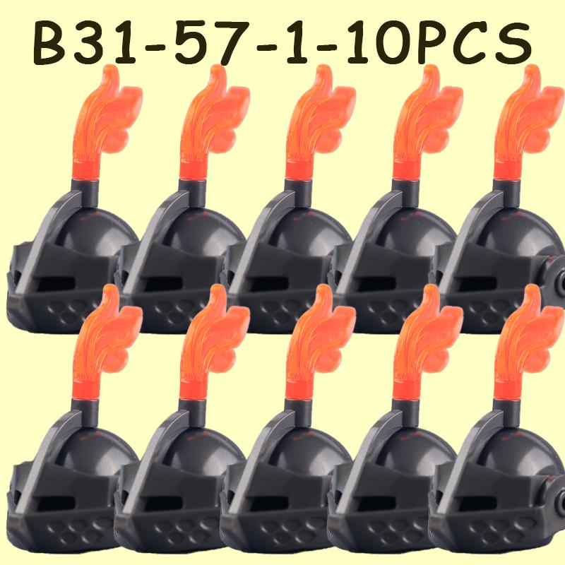 MOC Medieval Military Castle Soldier Figures Helmets Series Building Blocks Knights Accessories Warrior Hat  Bricks Toys Gifts