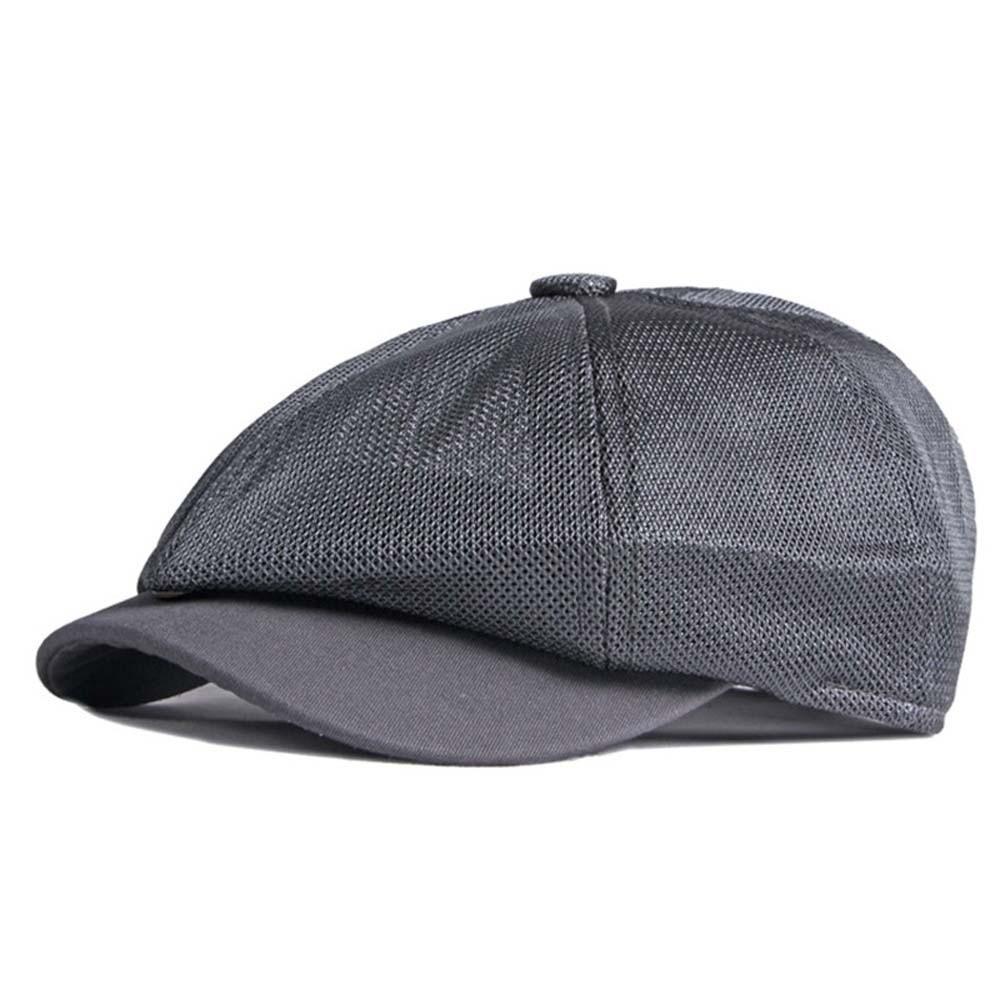 

with Snap Buckle Mesh British Beret Hollow-Out Gentleman Octagonal Cap Sunshade Painter Cap Men темно серый