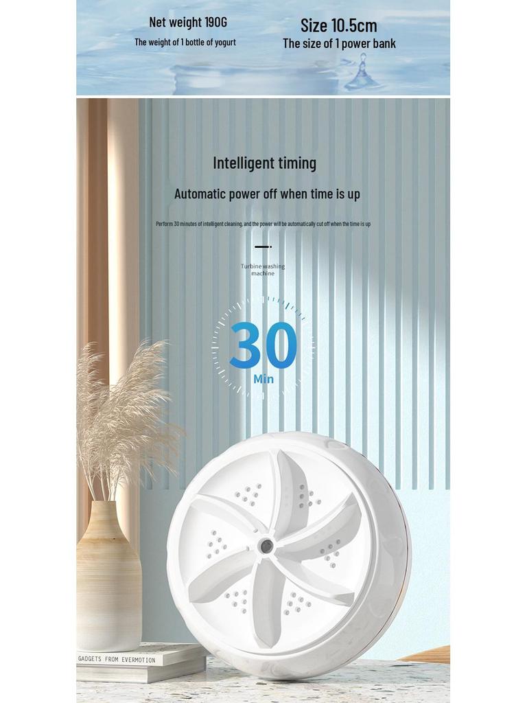 Compact Portable Electric Washing Machine for Travel & Dorms