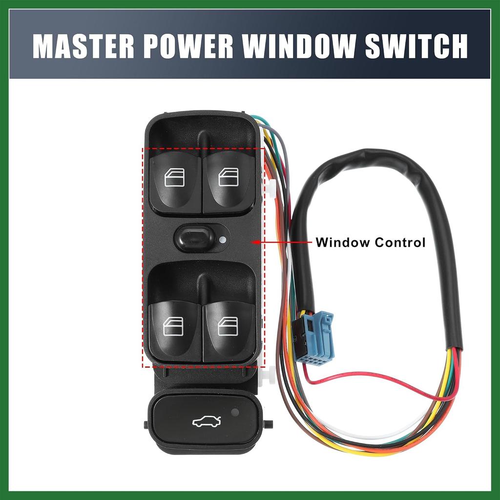 Motoforti A2098203410 20982034109116 Car Master Power Window Switch Front Driver Side for Mercedes-Benz CLK320 CLK350 CLK430 CLK500 CLK55 CLK550