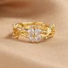 Lindon Classic Copper Alloy Zircon Ring Ladies Jewelry Wedding Promise Party Gift