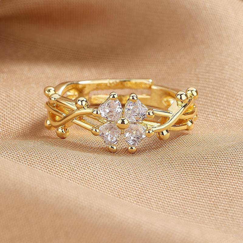 Lindon Classic Copper Alloy Zircon Ring Ladies Jewelry Wedding Promise Party Gift
