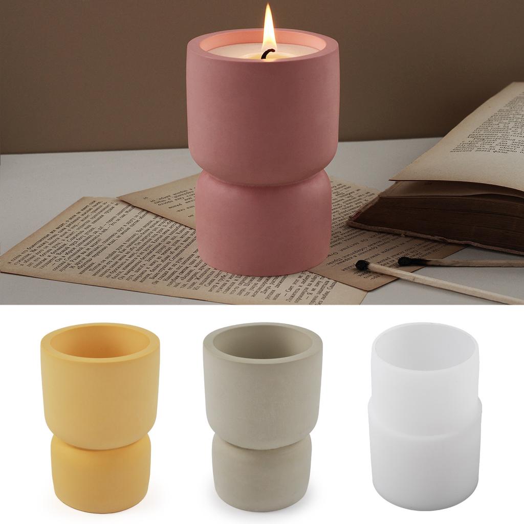 Cylindrical Candle Cup Silicone Mold DIY Incense Ashes Catcher Craft Making Plaster Concrete Resin Vase Casting Molds Home Decor