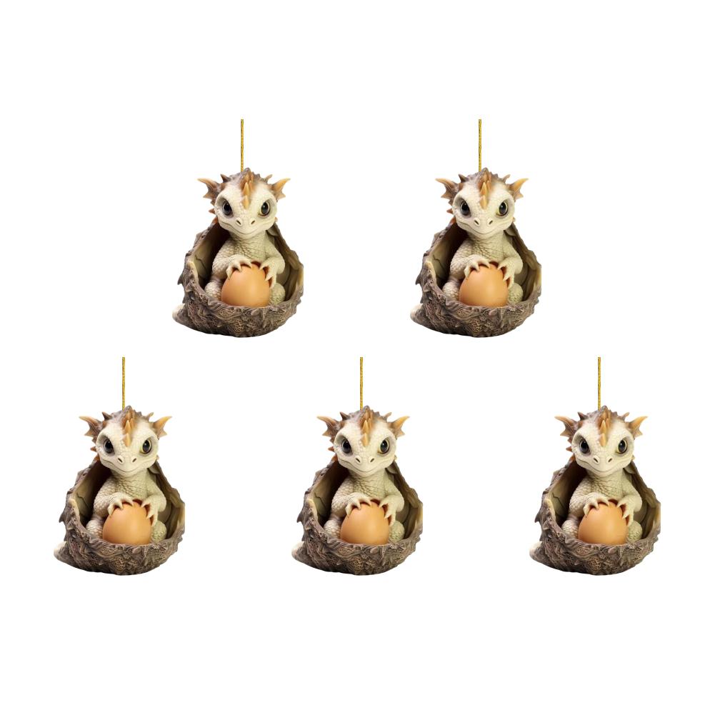 Christmas Dragon Ornaments Novelty Dragon Egg Tree Pendant Acrylic Hanging Keychain Decoration Festive Party Supplies
