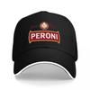 GORRA DE BÉISBOL CON LOGOTIPO DE CERVEZA PERONI NEGRA DISEÑO CLÁSICO CON BORDADO ROJO Y DORADO PARA Unisex Y MUJER ACCESORIO PARA FANS