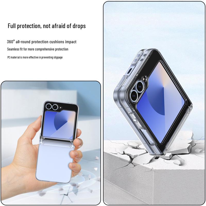 Samsung Z Flip 5/6/7 Electroplated Full Coverage Case with Hinge Protection