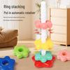 Regenbogen Drehturm Blume Stapel & Ringwurf Puzzle Spielzeug für Babys ab 6 Monaten