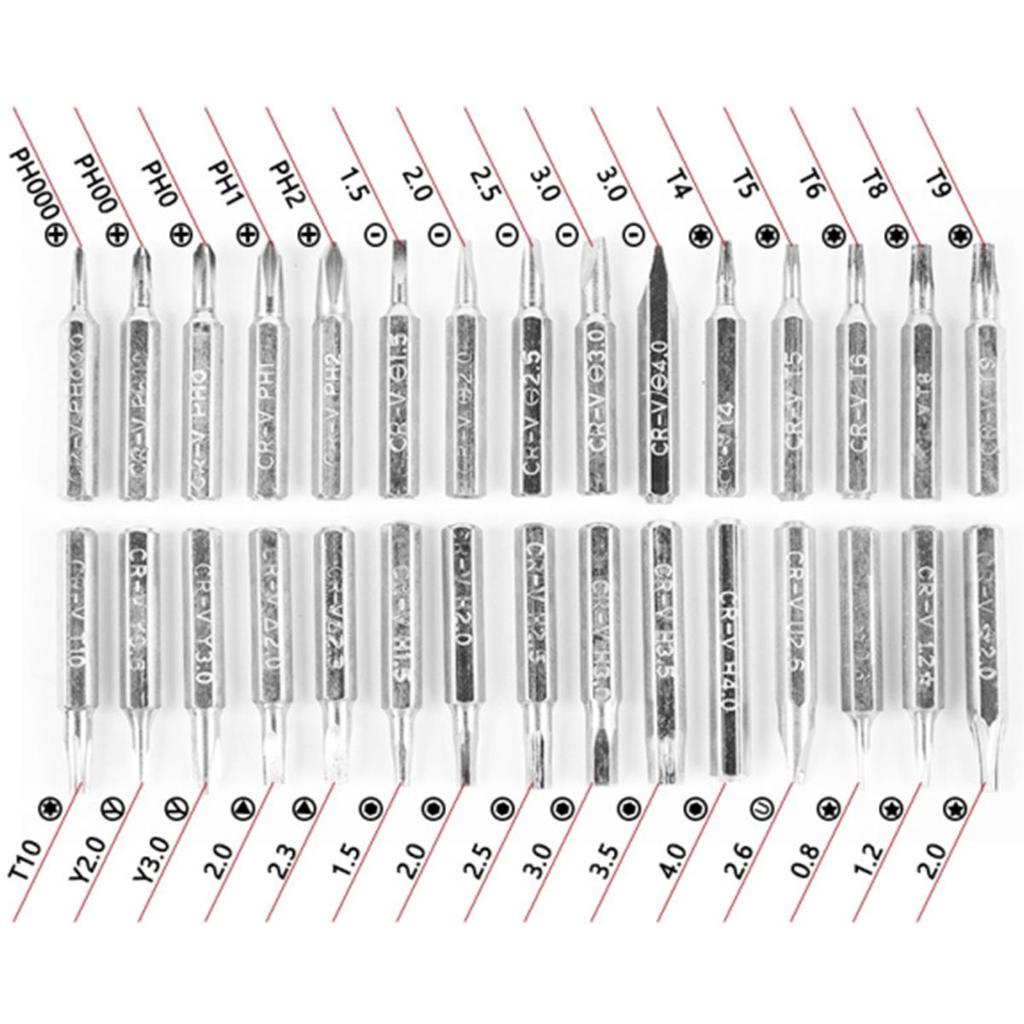 32 in 1 Kleiner Schraubendrehersatz Elektronik Reparaturwerkzeugsatz Mini Magnetischer Schraubendrehersatz für Telefon