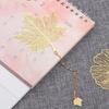 Cute Book Holder Apricot Chinese Style Tassel Leaf Metal Bookmark