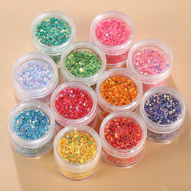 Korean Laser Star Nail Art Stickers: Trendy Handmade Glitter Decorations
