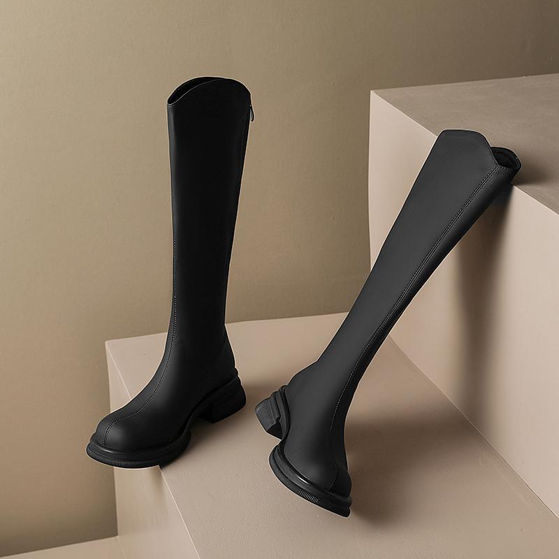 Krazing Pot Микрофибра Осенне-зимняя обувь Толстые каблуки среднего размера Мотоциклетные — фото 6