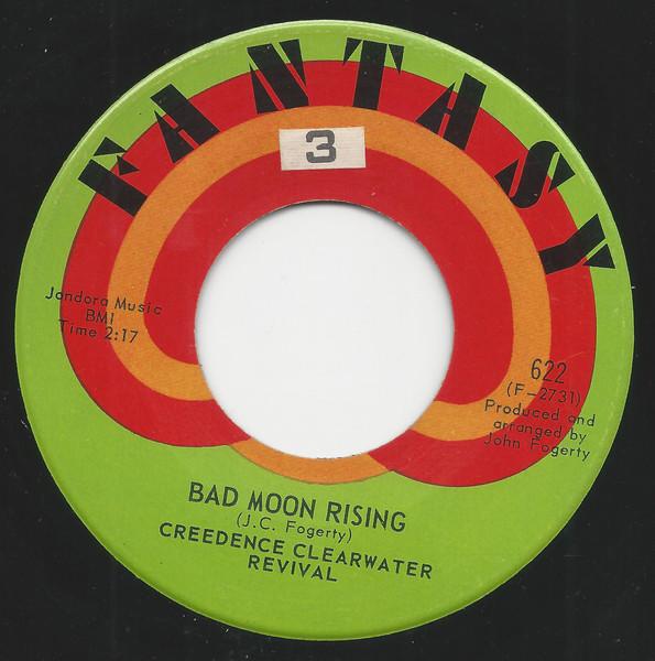 7-дюймовая пластинка CREEDENCE CLEARWATER REVIVAL Bad Moon Rising 622 Fantasy 1969 Канада Рок Б/у