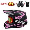 Full Face Motorcycle Helmet With Included Goggles Cover Gloves - All Season ABS Safety Gear Off-Road MTB ATV Riding