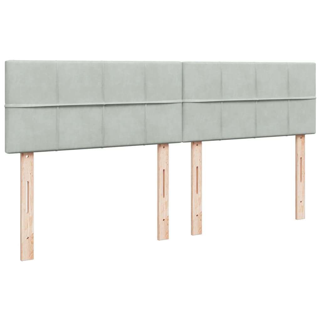 Vidaxl Letto Continentale Con Materasso, Grigio Chiaro, 180X200Cm, Velluto