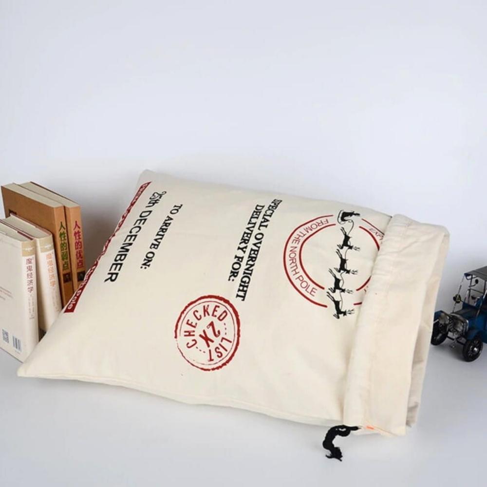 Christmas gift bag for Santa Claus, solid jute, 70cmx50cm