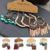 3 Pairs Boho Gypsy Earrings Tribal Ethnic Tassel Turquoise Ear Hook Drop Dangle₊