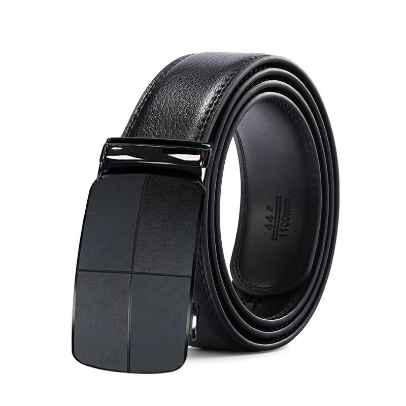 Maßgefertigter Ledergürtel für Herren: Reines Rindsleder, eingraviertes Muster, gedrucktes Logo, automatische Schnalle, Business-Stil