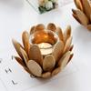 Exquisitely Crafted European Wooden Candle Holder with Lotus Petal Shape for Nordic Home Decoration