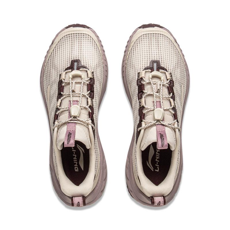 New LiNing Yijie Lite Version 2.0 Anti Slip Wear Resistant Low Top Hiking Shoes Women's Beige AHTV004-2