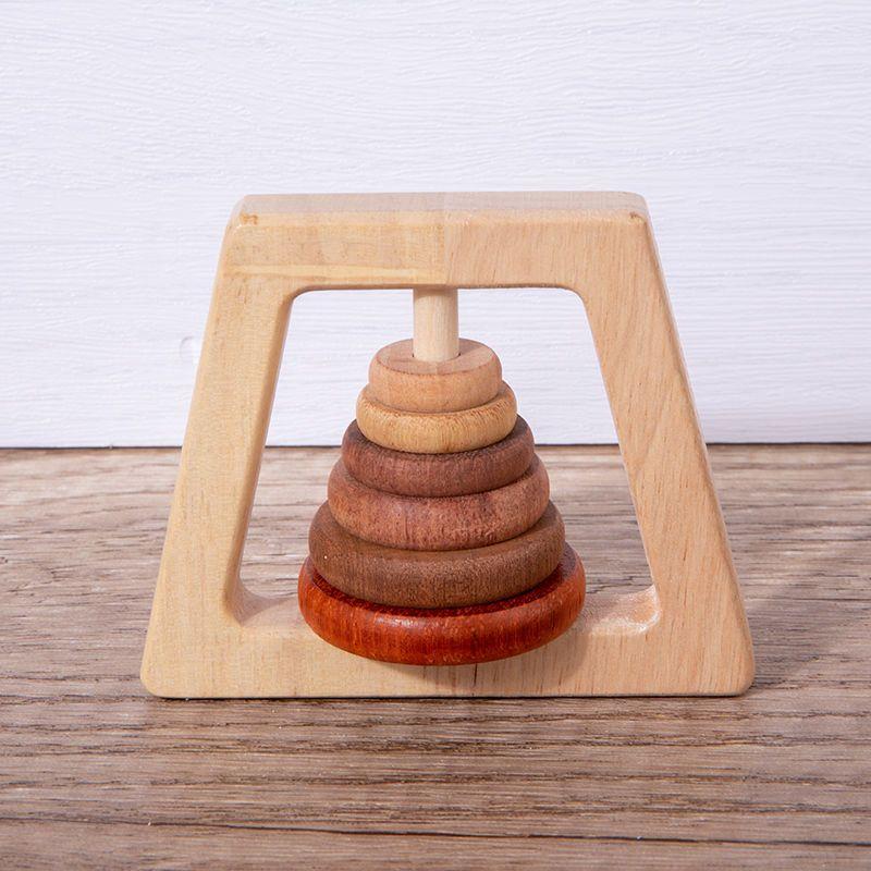 Montessori Baby's Rattle Molar Biteable Comfort Toy Wooden Newborn0-1Year-Old Baby Grip