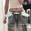 PU Leather Wing Rivet Belt Harajuku Style Punk Waistband Cool Y2K Belt  Jeans Accessories