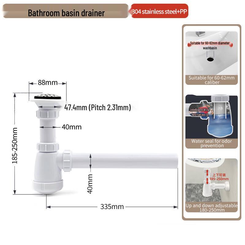 Huiniz 304 Stainless Steel Anti-Odor Drain Pipe