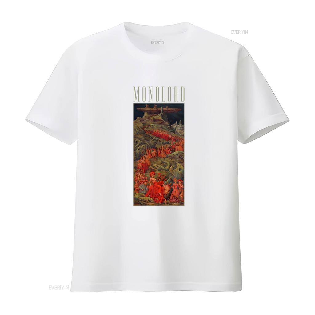 Monolord IM Staying Home Print T Shirt Unique Artwork Design for Mens Fashion Vintage Washed Versatile Stretched Breathable