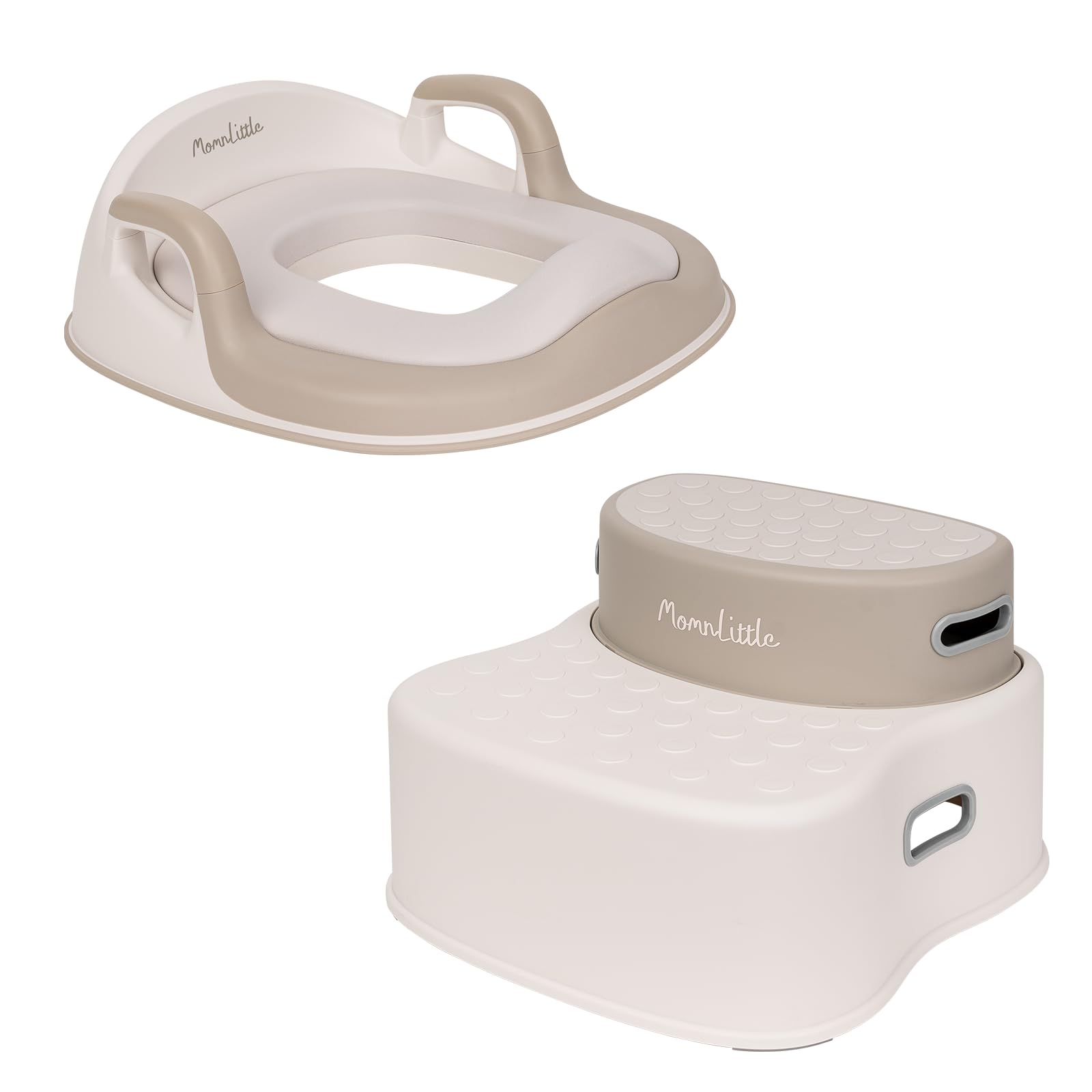 

MomnLittle Toilet Seat and Step Set, 2-Step Toilet Trainer, Non-Slip Potty Step for Toddlers and Toilet Training (Toilet Seat and Step Set)