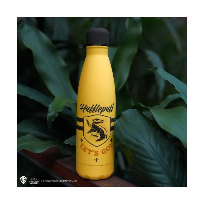 Bouteille isotherme - cinereplicas - hufflepuff let's go - acier inoxydable - 500 ml - jaune et noir